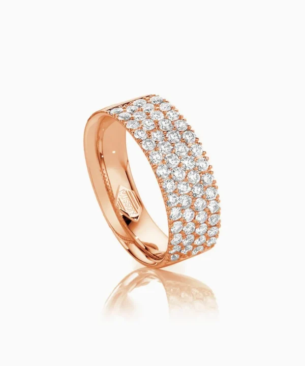 Store Musson Diamond Road Ring - Four Row