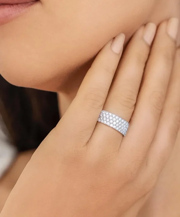 Store Musson Diamond Road Ring - Four Row