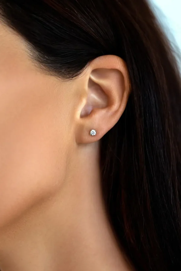 Hot Musson Signature Diamond Stud Earrings, Rose Gold